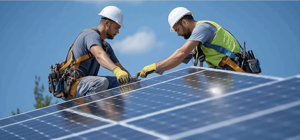 Chantier panneaux solaires